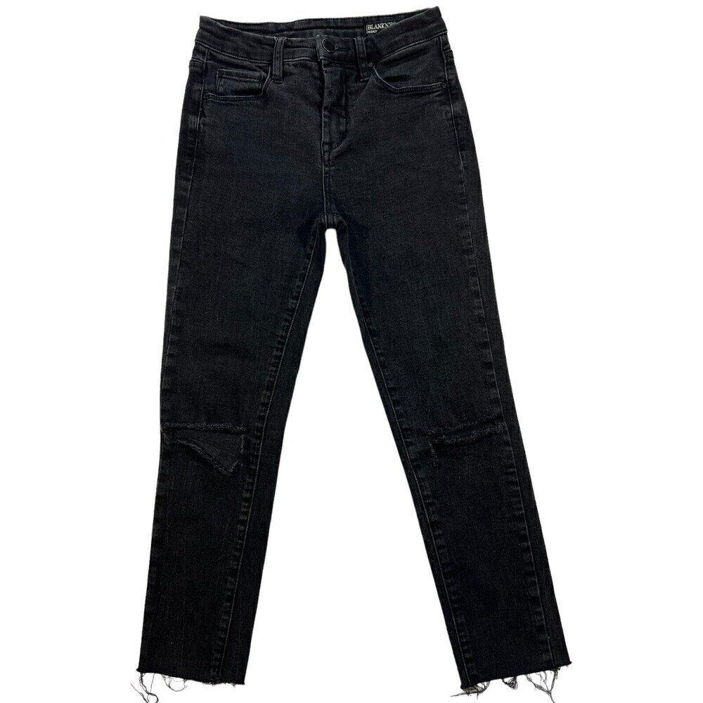 Blanknyc CryBaby Black Stretch Ankle Raw Hem Denim Jean 07X-7002 Size 24